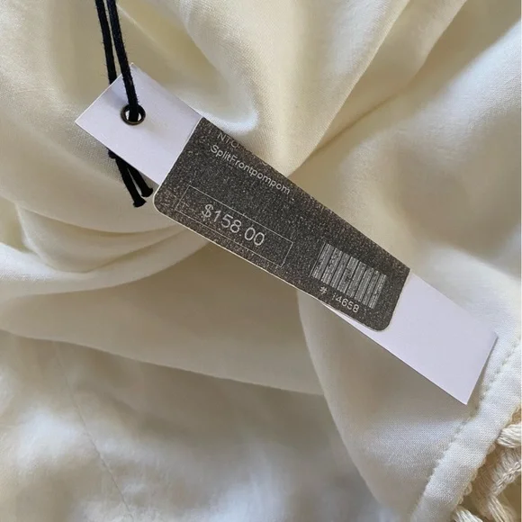 Stillwater Cream White Split Front Tassel Hem Tank Top Medium - Picture 10 of 13